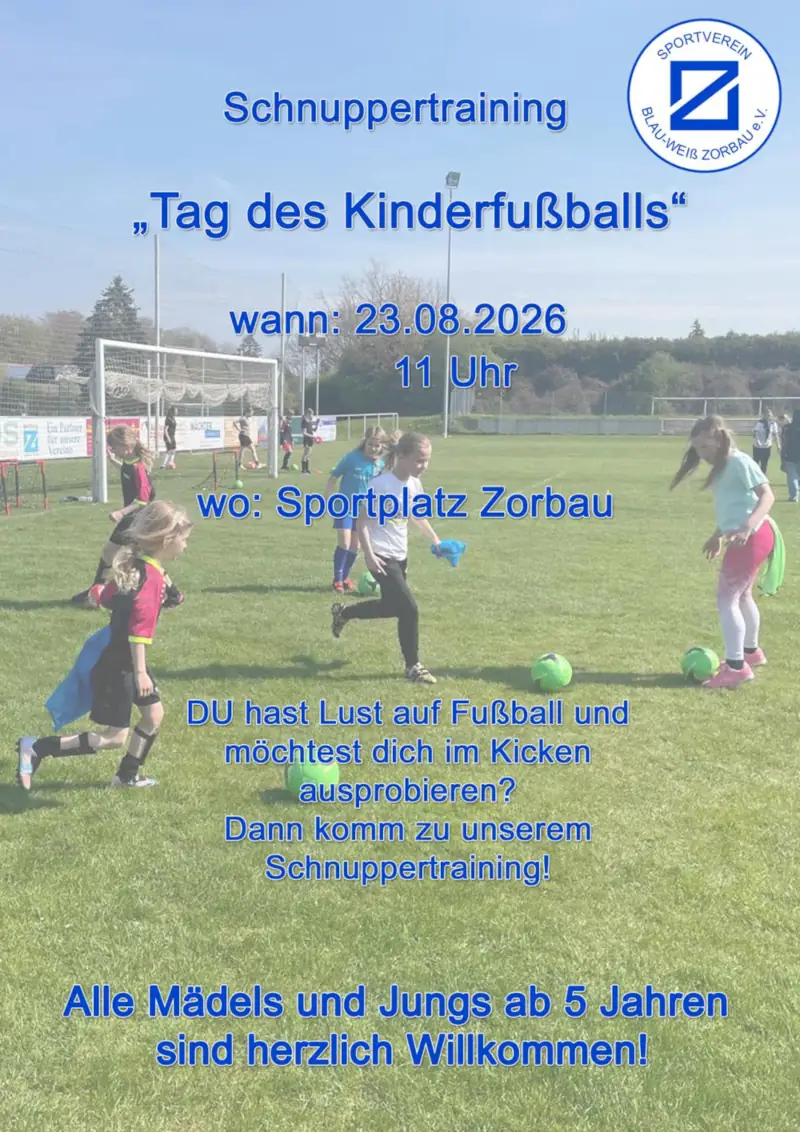 Kinderfußball beim SV Blau-Weiß Zorbau